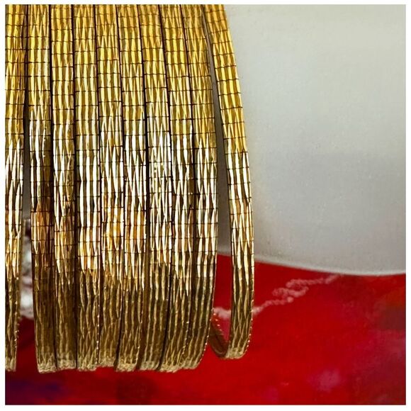 Bellezza Italy Gold-Tone Woven Mesh Cuff Bracelet - Picture 5 of 9